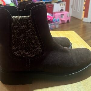 CLARKS COLLECTION Womens Brown  Sweater Panels Opal Sky Block Heel Chelsea 8 M